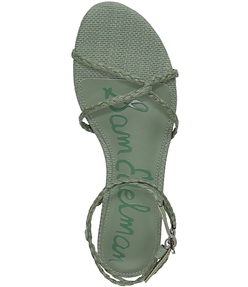 Sam Edelman Ellina Braided Raffia Strappy Flat Sandals