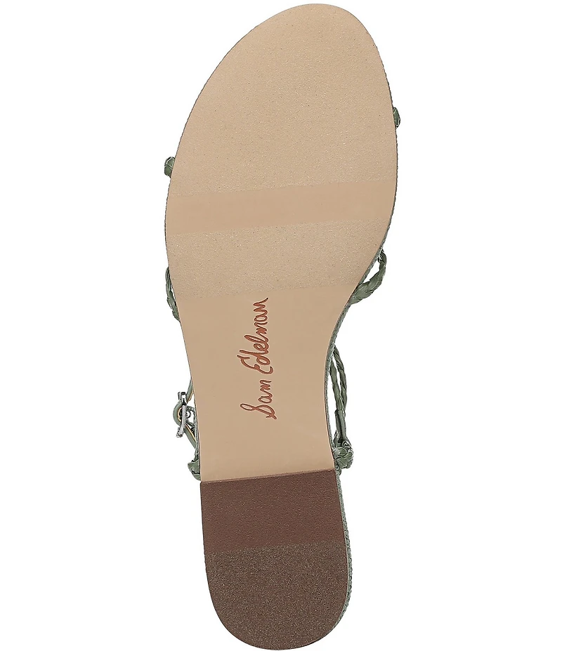 Sam Edelman Ellina Braided Raffia Strappy Flat Sandals