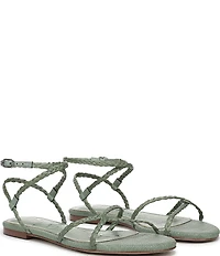 Sam Edelman Ellina Braided Raffia Strappy Flat Sandals