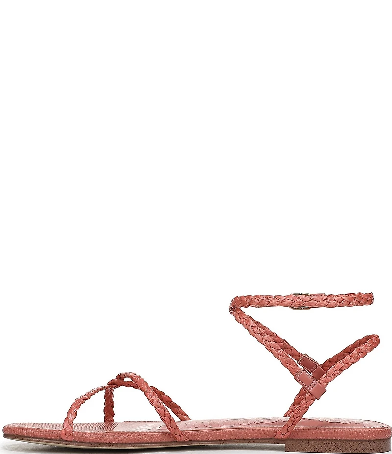 Sam Edelman Ellina Braided Raffia Strappy Flat Sandals
