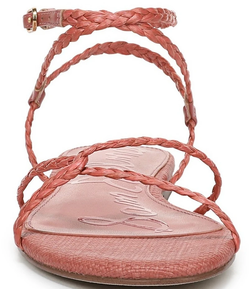 Sam Edelman Ellina Braided Raffia Strappy Flat Sandals