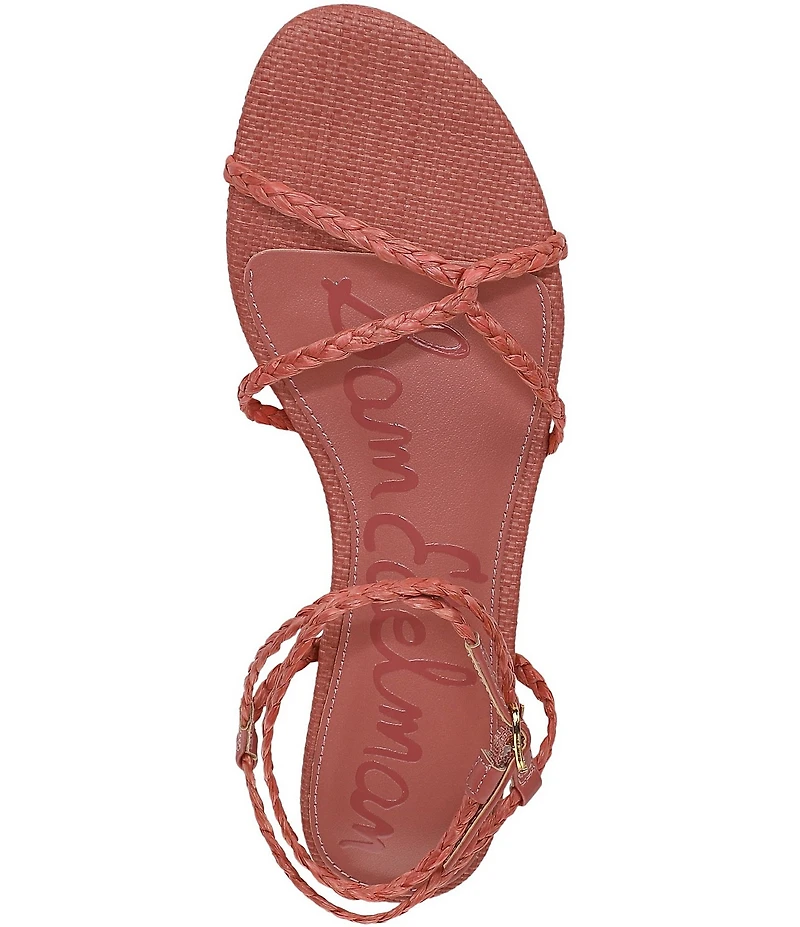 Sam Edelman Ellina Braided Raffia Strappy Flat Sandals