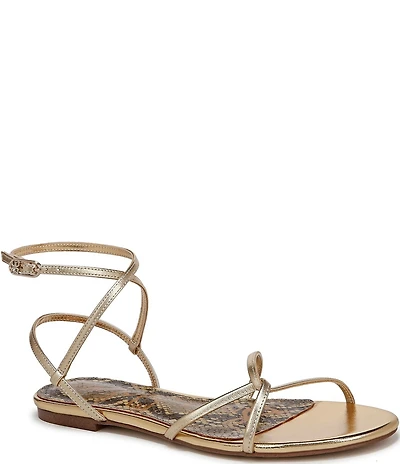 Sam Edelman Ellina Leather Strappy Flat Sandals