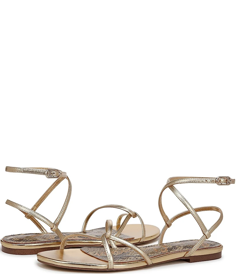 Sam Edelman Ellina Leather Strappy Flat Sandals