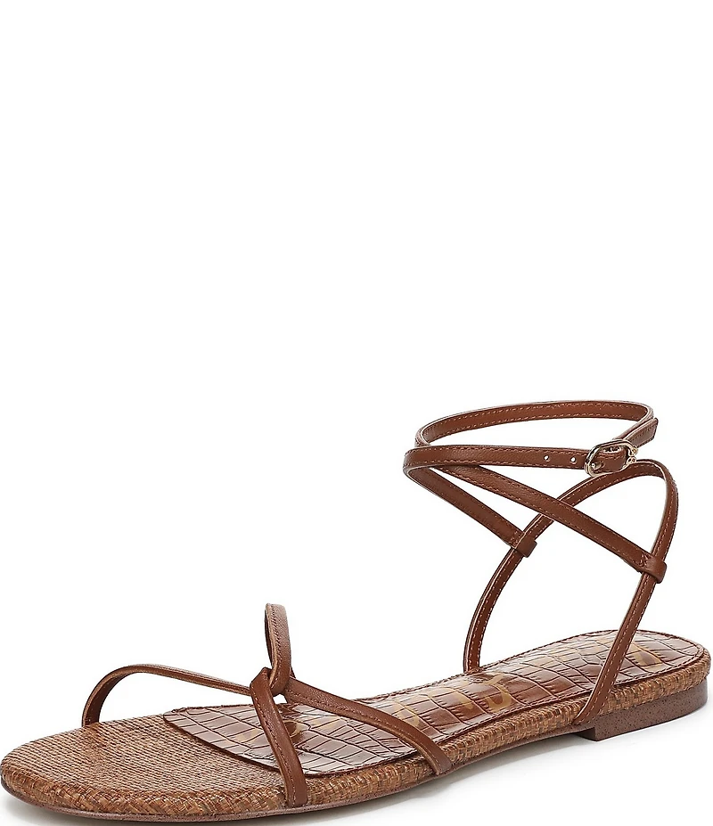 Sam Edelman Ellina Woven Leather Strappy Flat Sandals