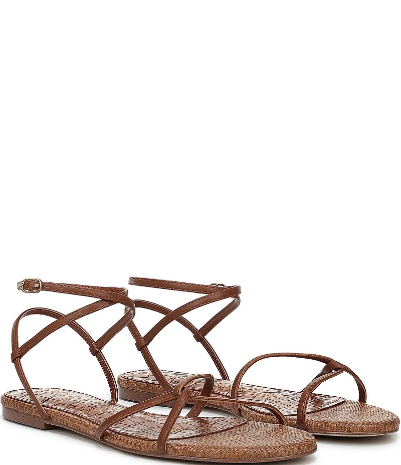 Sam Edelman Ellina Woven Leather Strappy Flat Sandals