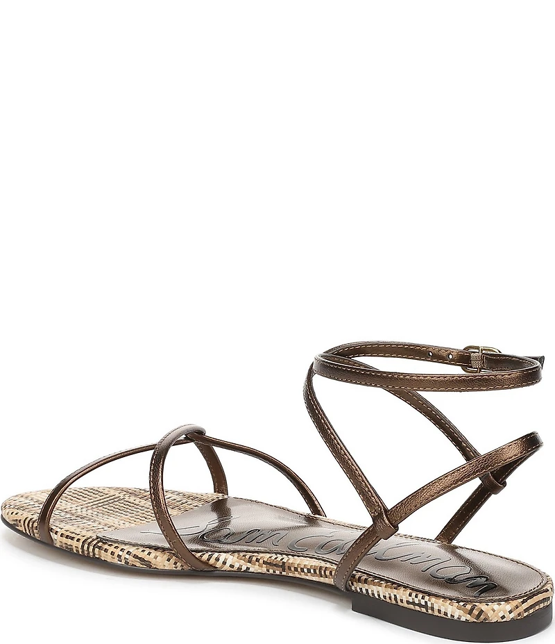 Sam Edelman Ellina Woven Leather Strappy Flat Sandals