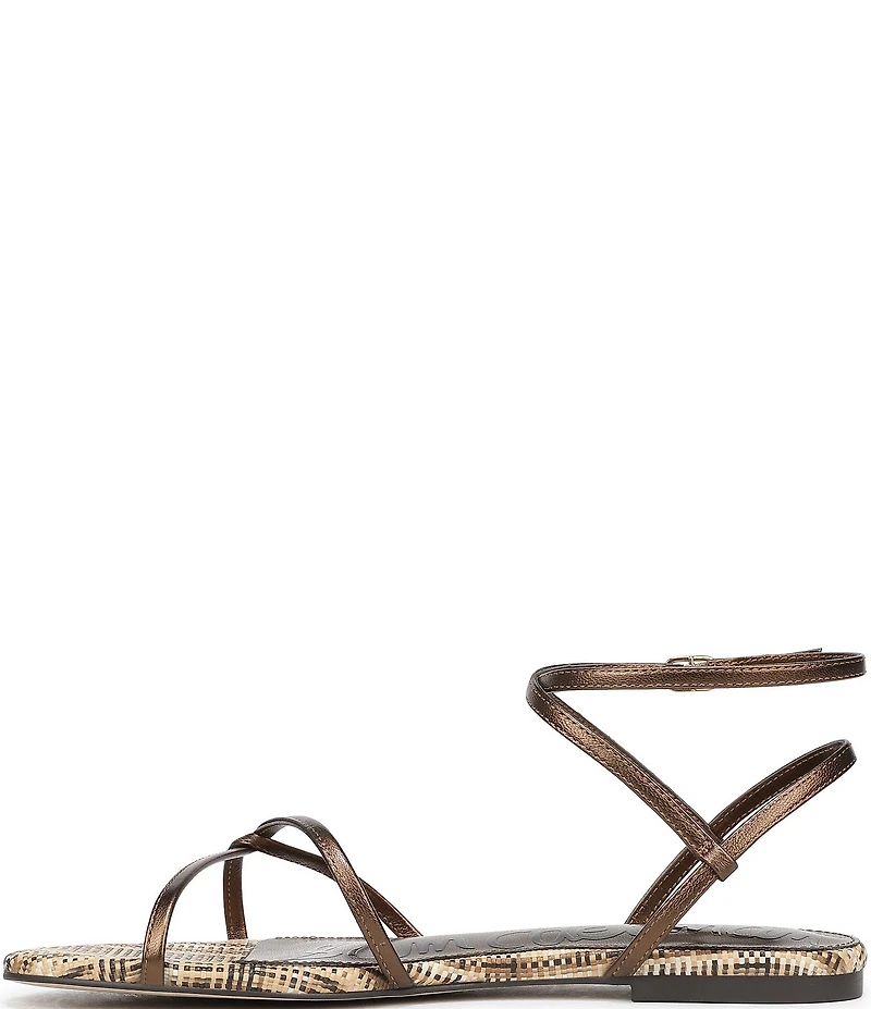 Sam Edelman Ellina Woven Leather Strappy Flat Sandals