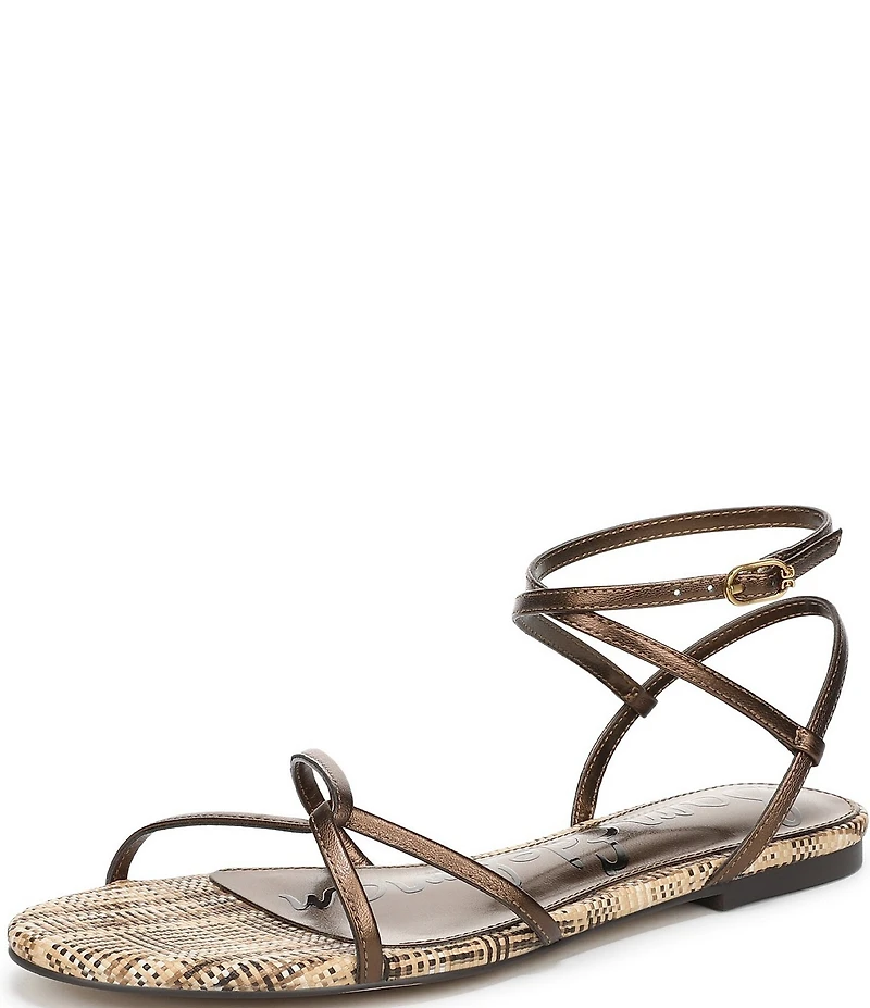 Sam Edelman Ellina Woven Leather Strappy Flat Sandals