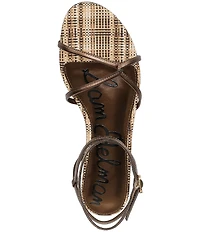 Sam Edelman Ellina Woven Leather Strappy Flat Sandals