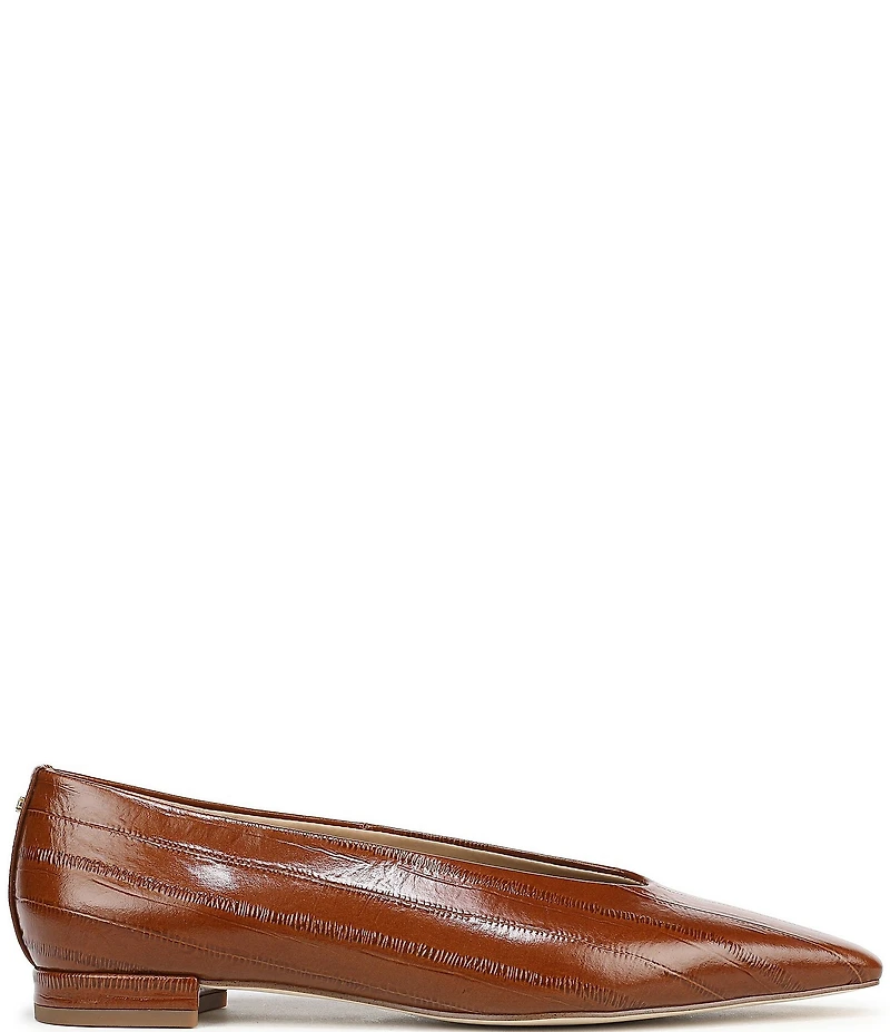 Sam Edelman Emory Polished Leather Eel Print Ballet Flats