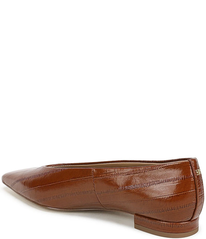 Sam Edelman Emory Polished Leather Eel Print Ballet Flats