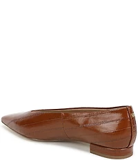 Sam Edelman Emory Polished Leather Eel Print Ballet Flats
