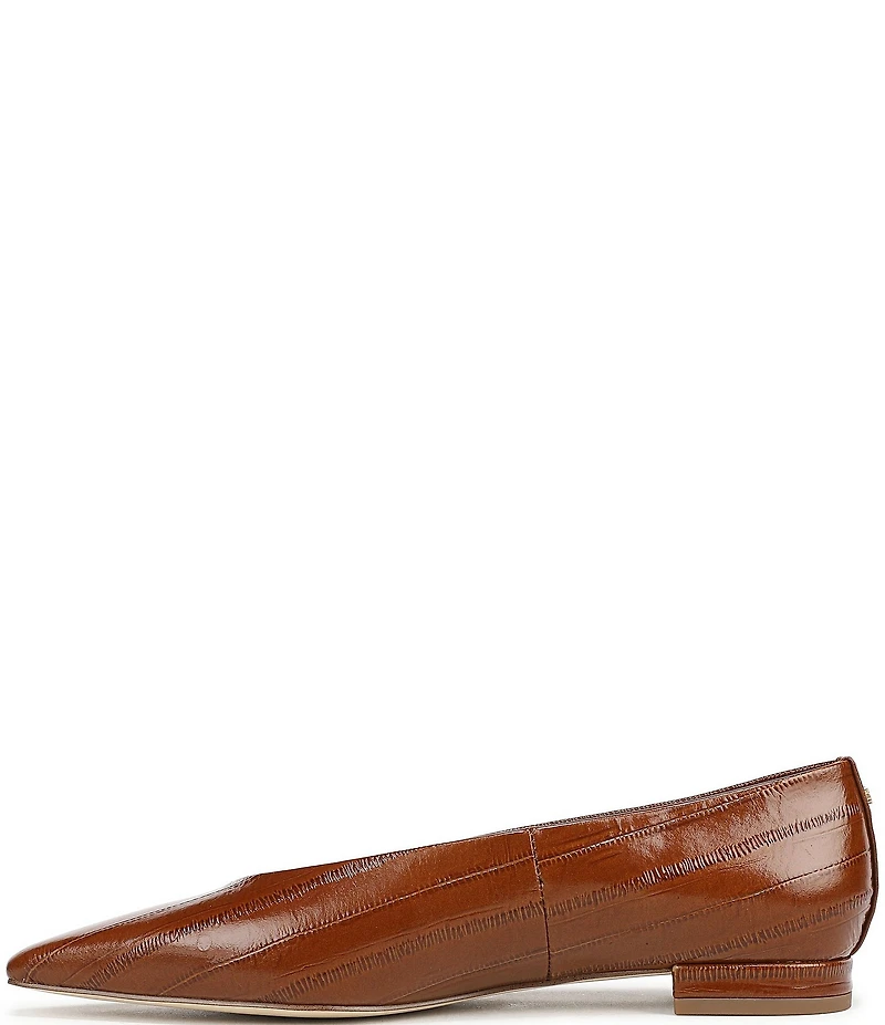 Sam Edelman Emory Polished Leather Eel Print Ballet Flats