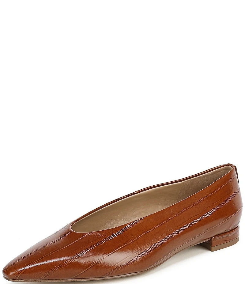 Sam Edelman Emory Polished Leather Eel Print Ballet Flats
