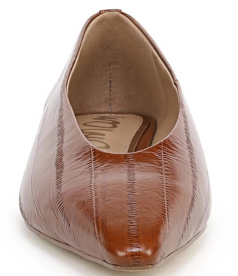 Sam Edelman Emory Polished Leather Eel Print Ballet Flats