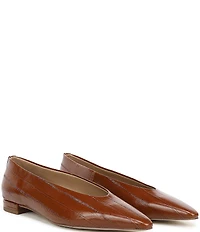 Sam Edelman Emory Polished Leather Eel Print Ballet Flats