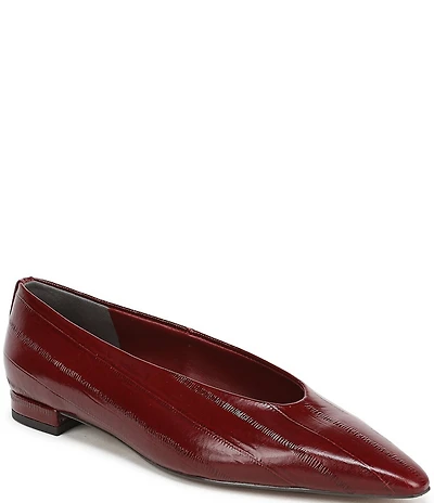 Sam Edelman Emory Polished Leather Eel Print Ballet Flats