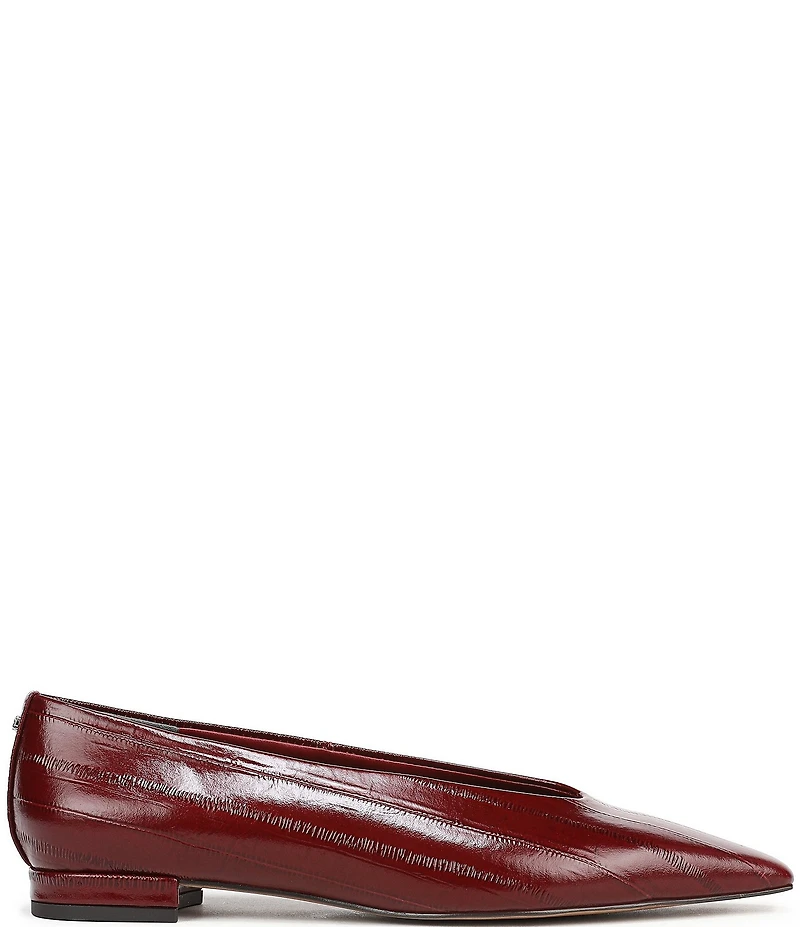 Sam Edelman Emory Polished Leather Eel Print Ballet Flats