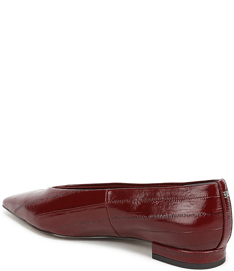 Sam Edelman Emory Polished Leather Eel Print Ballet Flats