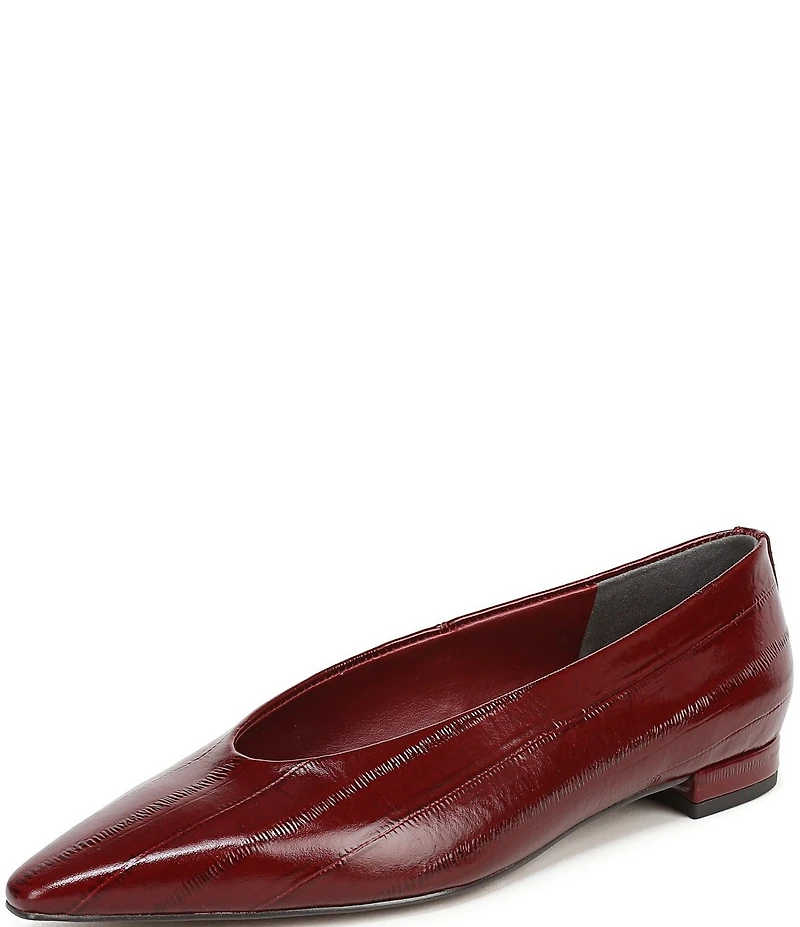 Sam Edelman Emory Polished Leather Eel Print Ballet Flats
