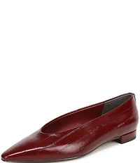 Sam Edelman Emory Polished Leather Eel Print Ballet Flats
