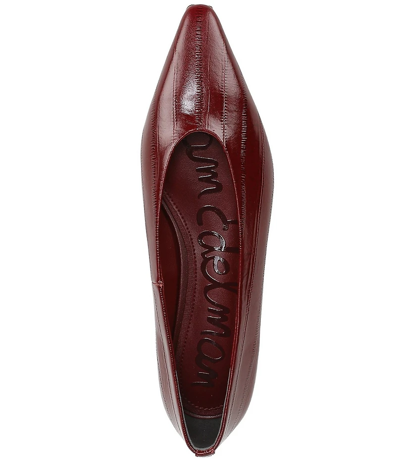 Sam Edelman Emory Polished Leather Eel Print Ballet Flats