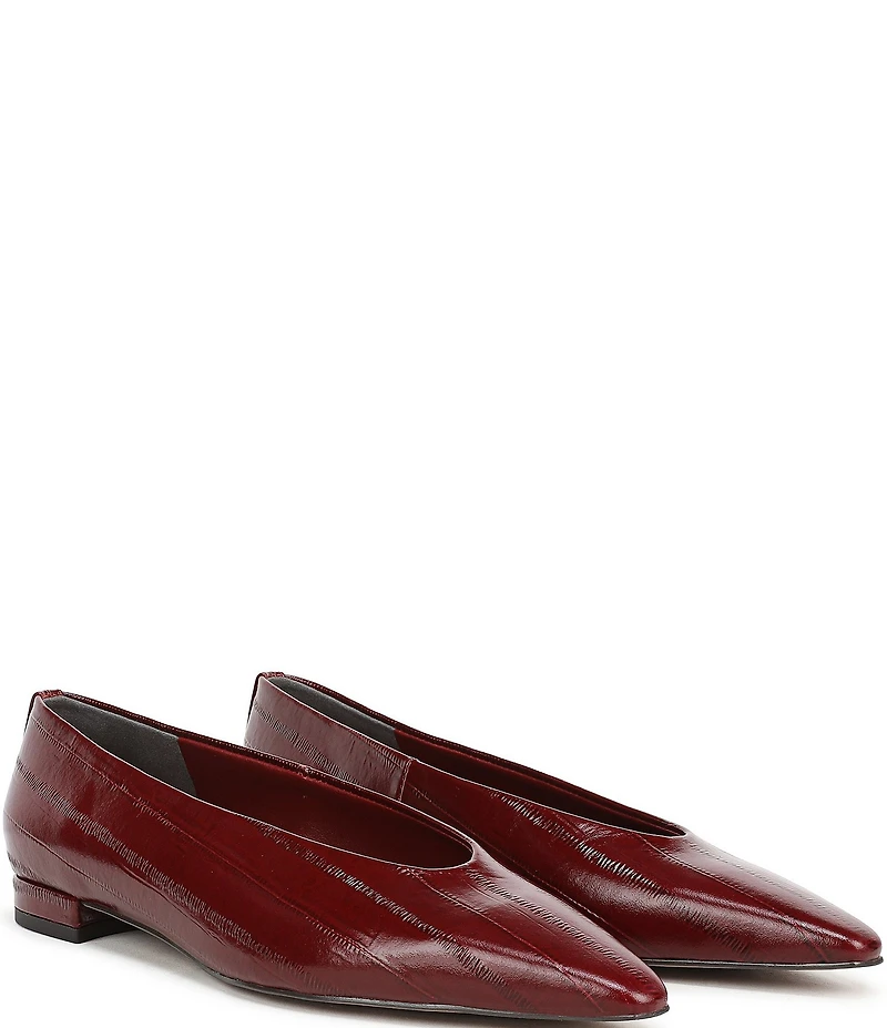 Sam Edelman Emory Polished Leather Eel Print Ballet Flats