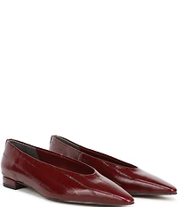 Sam Edelman Emory Polished Leather Eel Print Ballet Flats