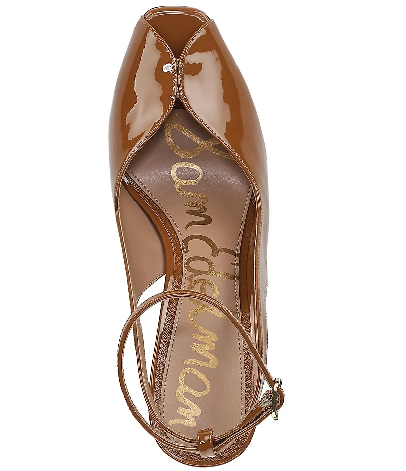 Sam Edelman Esme Patent Leather Peep Toe Ankle Strap Pumps