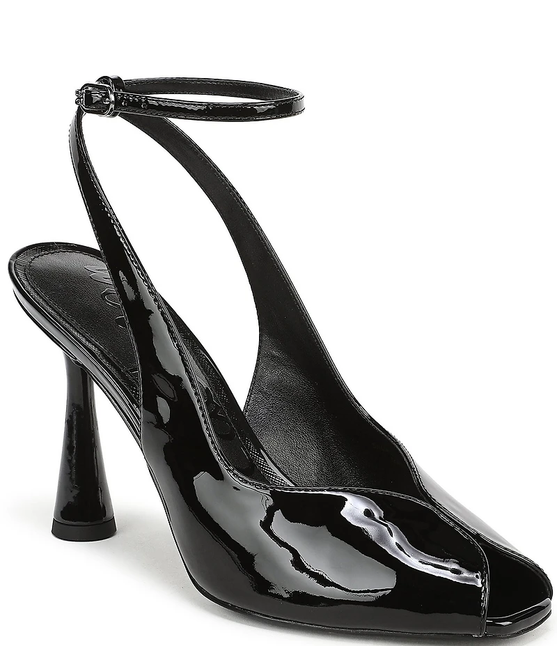 Sam Edelman Esme Patent Leather Peep Toe Ankle Strap Pumps