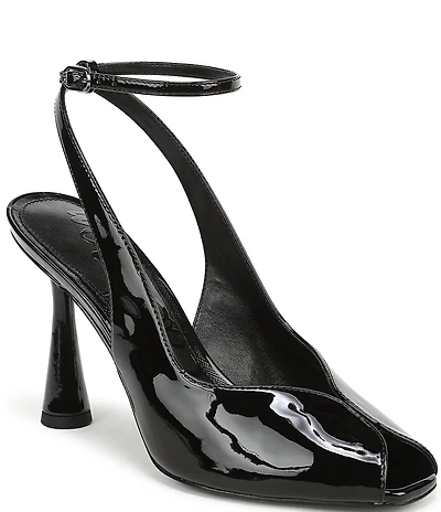 Sam Edelman Esme Patent Leather Peep Toe Ankle Strap Pumps