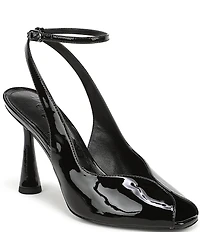 Sam Edelman Esme Patent Leather Peep Toe Ankle Strap Pumps