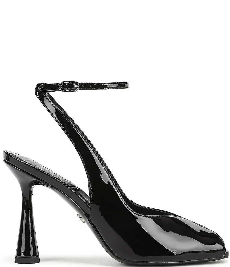 Sam Edelman Esme Patent Leather Peep Toe Ankle Strap Pumps