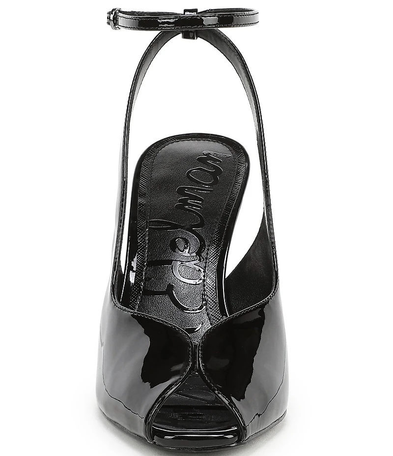 Sam Edelman Esme Patent Leather Peep Toe Ankle Strap Pumps