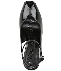 Sam Edelman Esme Patent Leather Peep Toe Ankle Strap Pumps