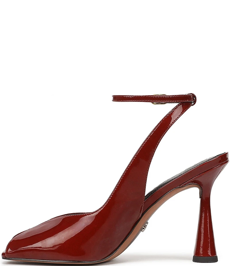 Sam Edelman Esme Patent Leather Peep Toe Ankle Strap Pumps