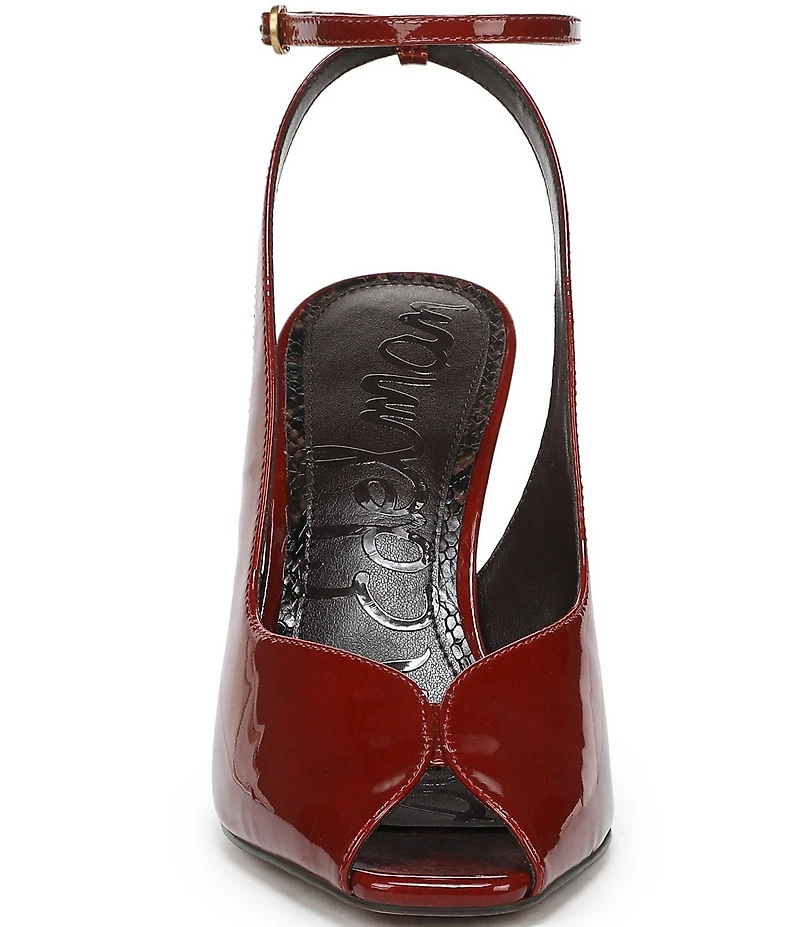 Sam Edelman Esme Patent Leather Peep Toe Ankle Strap Pumps