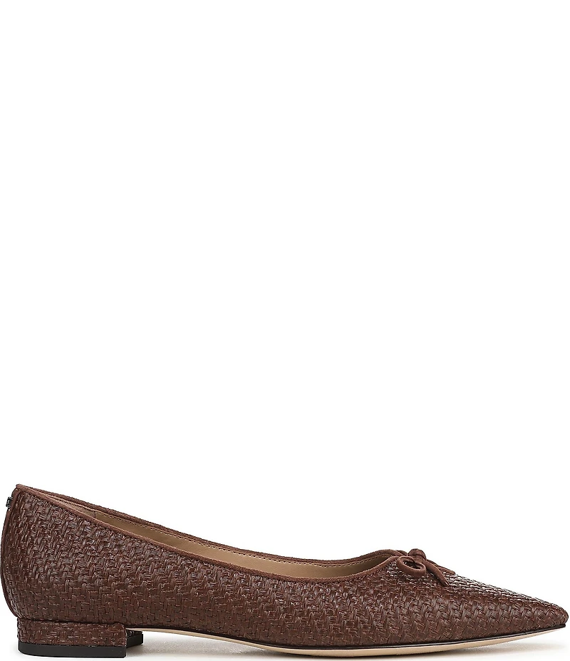 Sam Edelman Esmira Raffia and Suede Bow Detail Ballet Flats