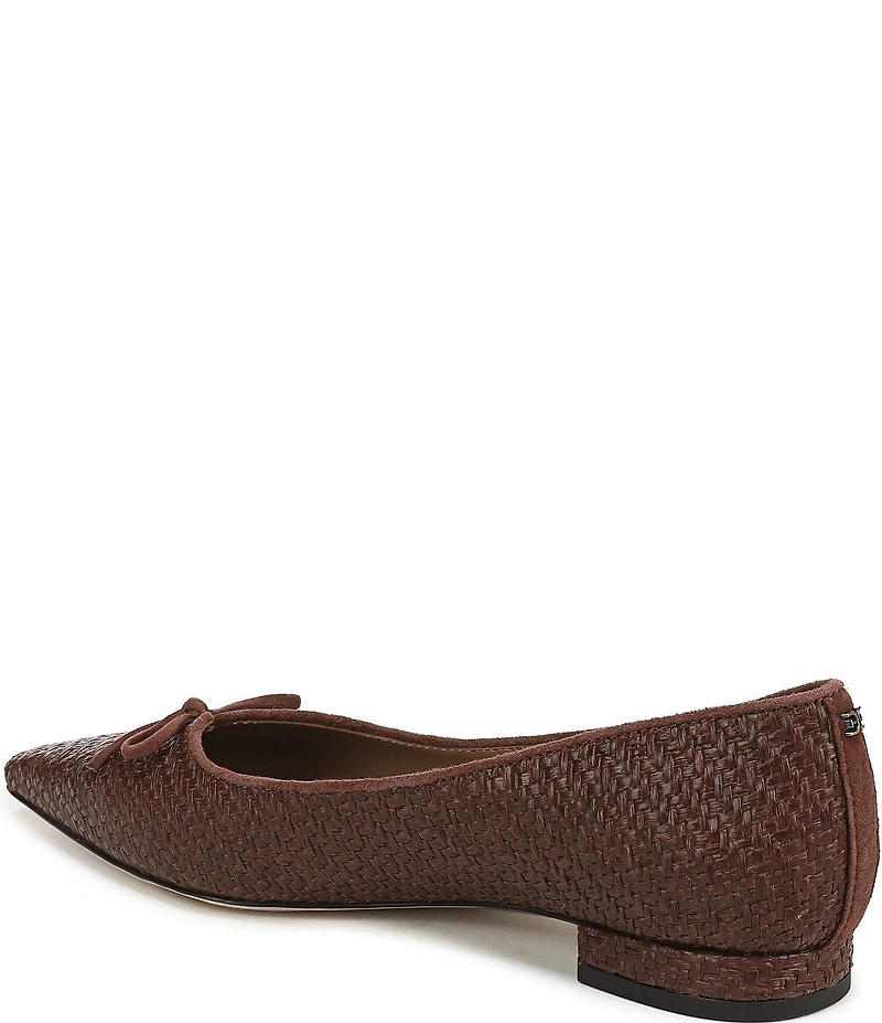 Sam Edelman Esmira Raffia and Suede Bow Detail Ballet Flats