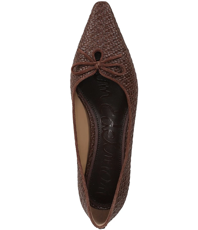 Sam Edelman Esmira Raffia and Suede Bow Detail Ballet Flats