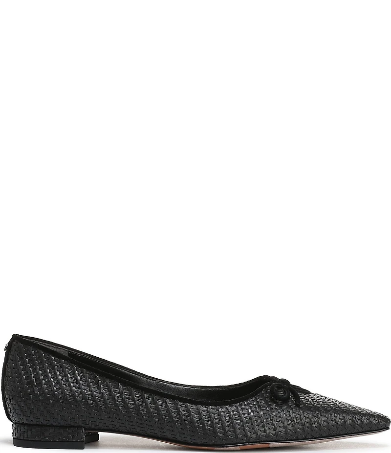 Sam Edelman Esmira Raffia and Suede Bow Detail Ballet Flats