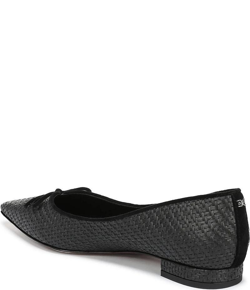 Sam Edelman Esmira Raffia and Suede Bow Detail Ballet Flats