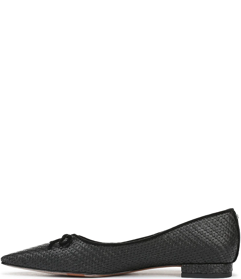 Sam Edelman Esmira Raffia and Suede Bow Detail Ballet Flats