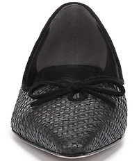Sam Edelman Esmira Raffia and Suede Bow Detail Ballet Flats