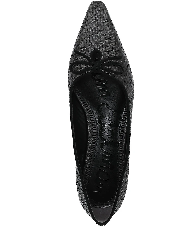 Sam Edelman Esmira Raffia and Suede Bow Detail Ballet Flats