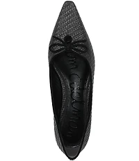 Sam Edelman Esmira Raffia and Suede Bow Detail Ballet Flats