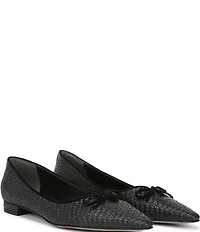 Sam Edelman Esmira Raffia and Suede Bow Detail Ballet Flats