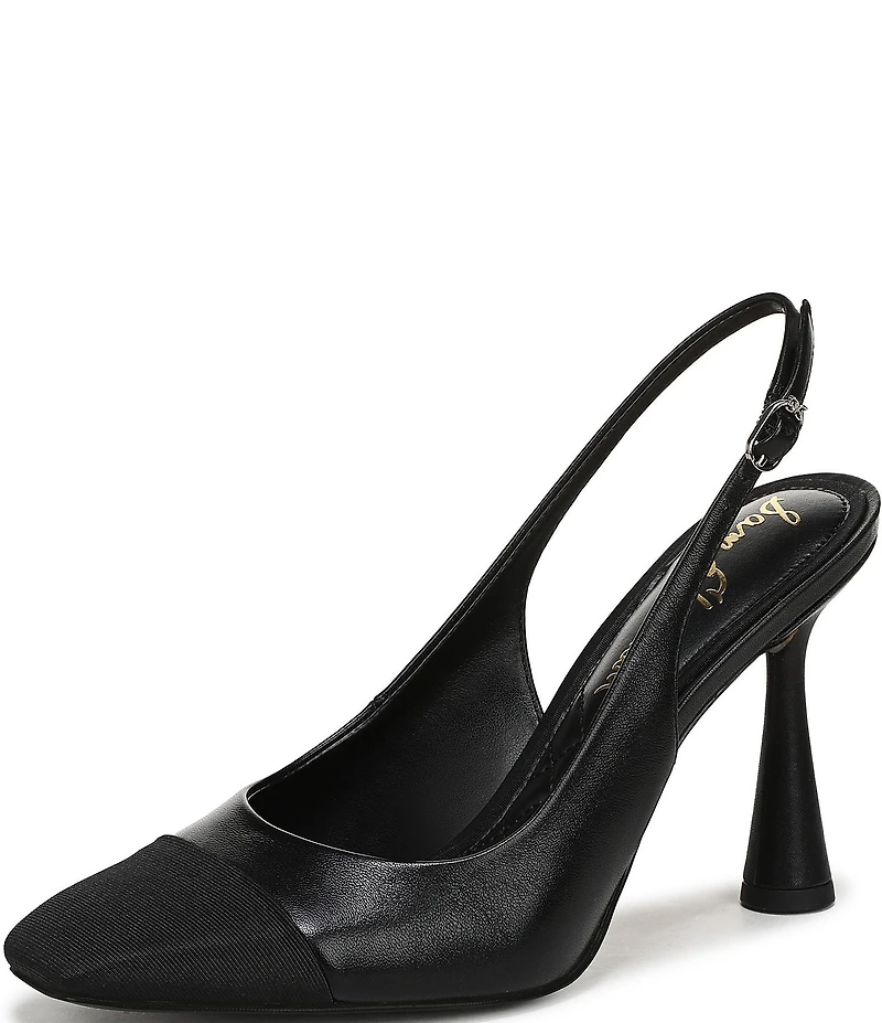 Sam Edelman Essa Leather Cap Toe Slingback Dress Pumps