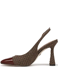 Sam Edelman Essa Plaid Patent Cap Toe Slingback Dress Pumps